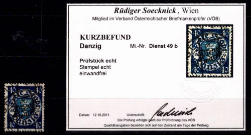 Danzig Dienstmarken 49 b gestempelt