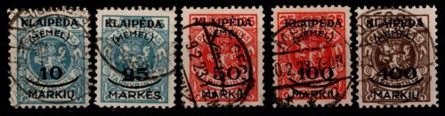 Memel 124-128 gestempelt teilweise geprüft u.a. mHuylmans BPP #OG534