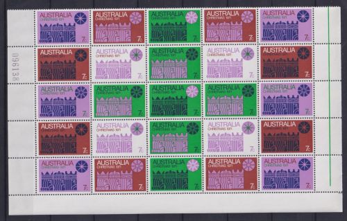 Australien 479-485 postfrisch 25er Bogenteil, Weihnachten #NV808