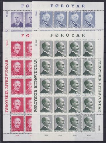 Färöer 99-102 postfrisch Kleinbogensatz / Persönlichkeiten #NN824