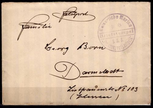 Deutsche Kolonien Marineschiffspost Briefstempel SMS Prinzregent Luitpold #NS948