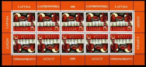 Lettland 635 postfrisch als Kleinbogen, Cept 2005 #NV551
