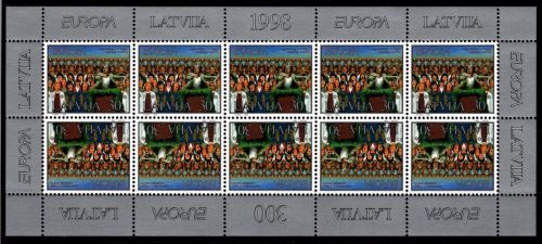 Lettland 476 postfrisch als Kleinbogen, Cept 1998 #NV645
