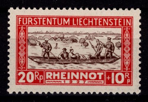 Liechtenstein 80 I postfrisch PF brauner Fleck über Frau #OF132