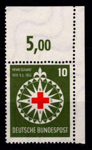 BRD Bund 164 postfrisch vom Eckrand #OG879