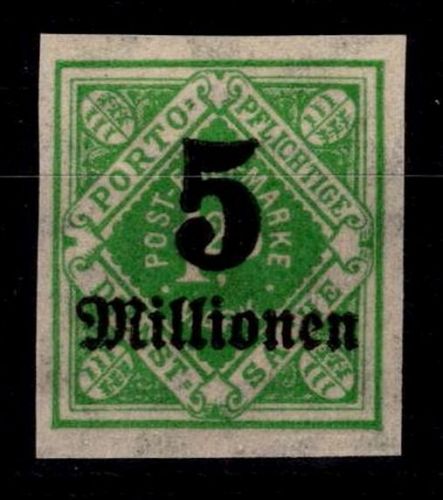 Württemberg Dienstmarken 181 U postfrisch geprüft Winkler BPP #OG933