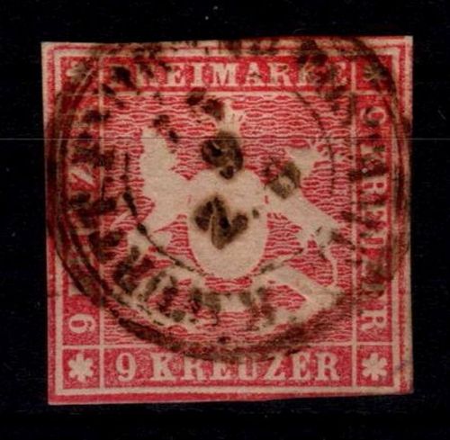 Württemberg 9 gestempelt geprüft Thoma BPP #OG940