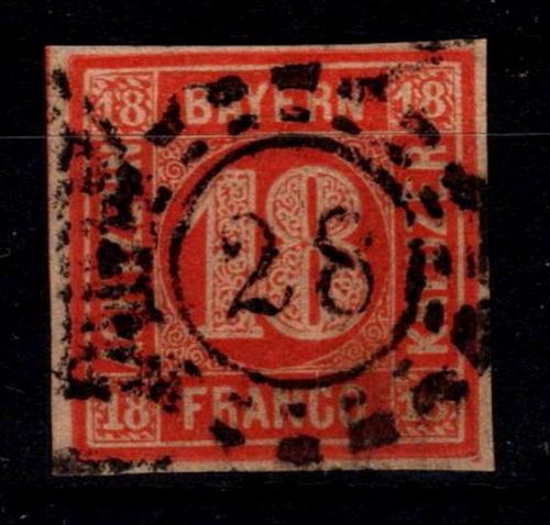 Bayern 13 a gestempelt geprüft Brettl BPP, Pracht #OG949