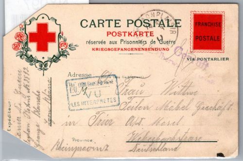 Deutsches Reich WK I auf Postkarte Kriegsgefangenensendung #NX997