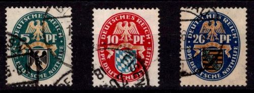 Deutsches Reich 375-377 gestempelt Deutsche Nothilfe