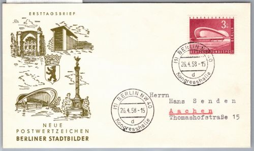 Berlin 154 als Ersttagsbrief #OF327