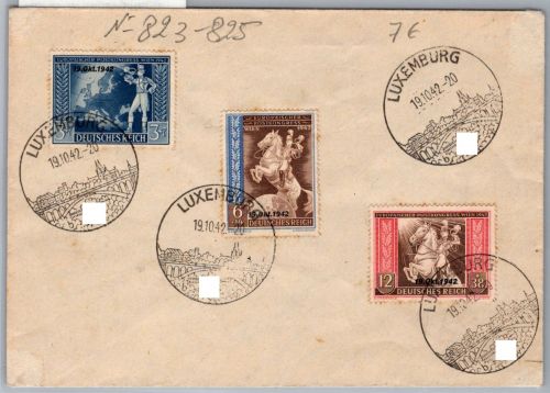 Dt. Besetzung Luxemburg 823-825 auf Brief Sonderstempel #OI117