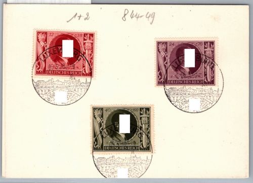 Dt. Besetzung Luxemburg 844-849 auf Stempelblatt Sonderstempel #OI119
