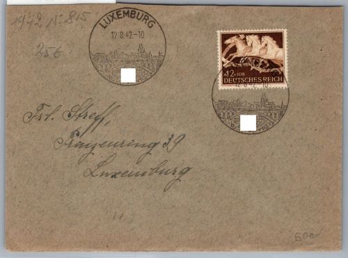 Dt. Besetzung Luxemburg 815 auf Brief Sonderstempel #OI128
