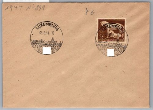 Dt. Besetzung Luxemburg 899 auf Brief Sonderstempel #OI130