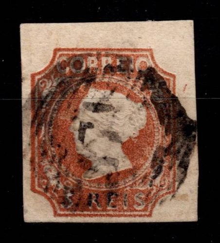 Portugal 1 gestempelt dünne Stelle, Nadelloch #OI214