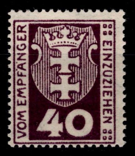 Danzig Portomarken 3 b postfrisch geprüft Bock BPP #OH902