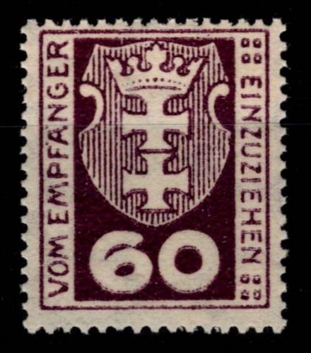 Danzig Portomarken 4 b postfrisch geprüft Oechsner BPP #OH903
