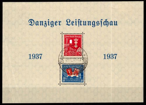 Danzig Block 3 PF 1 gestempelt Mängel Bug, nur Marke berechnet #OH989
