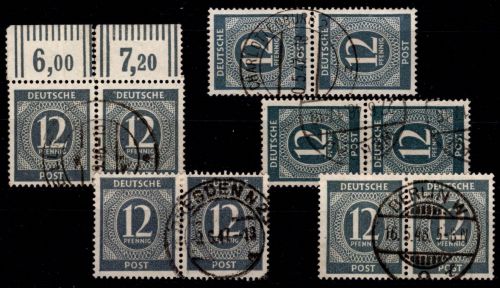 All. Besetzung 920 W OR gestempelt Paare, Streifen #OI372
