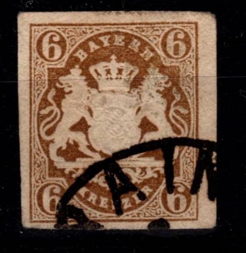 Bayern 20 gestempelt Marke ist hinterlegt #OJ095