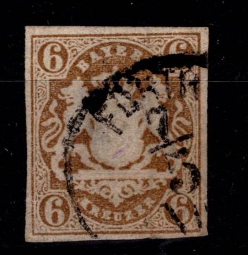 Bayern 20 gestempelt kleine falzhelle Stelle #OJ098