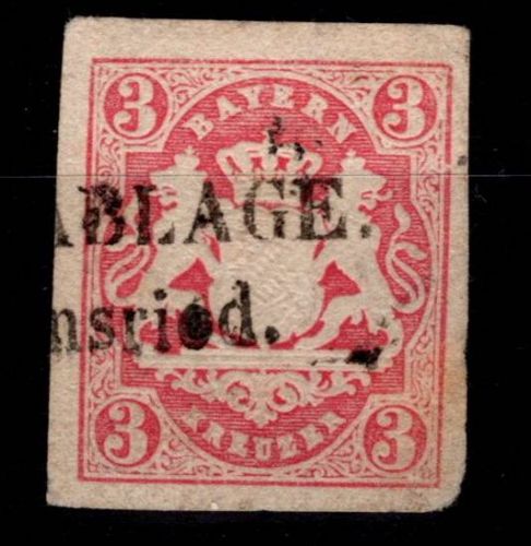 Bayern 15 gestempelt mit Postablagestempel #OJ137