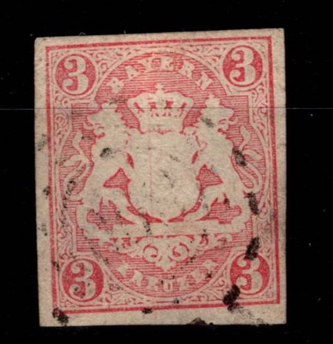 Bayern 15 gestempelt kleiner Einriss im Seitenrand #OJ138