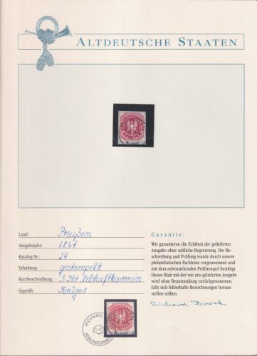 Preußen 24 gestempelt Borek Garantie #OJ322