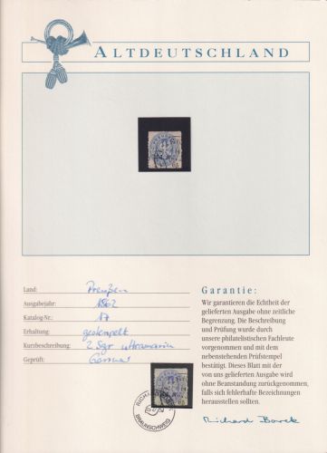 Preußen 16 gestempelt Borek Garantie #OJ326