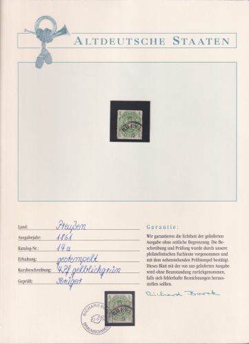 Preußen 14 a gestempelt Borek Garantie #OJ329