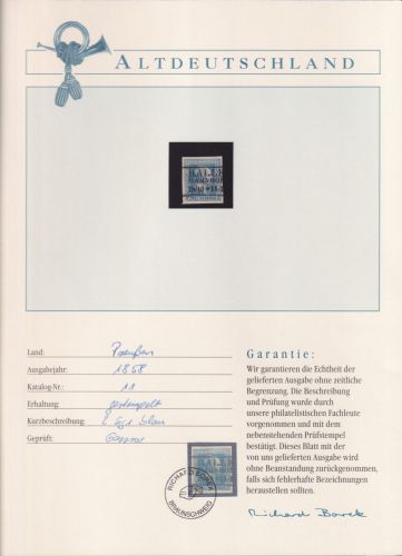 Preußen 11 gestempelt Borek Garantie #OJ332