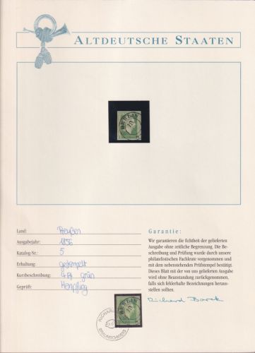 Preußen 5 gestempelt Borek Garantie #OJ338