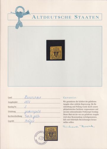 Hannover 5 gestempelt Borek Garantie #OJ383