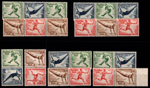 Deutsches Reich Zusammendruck SK 27-SK 28, W 103-W 110 gestempelt #OF157