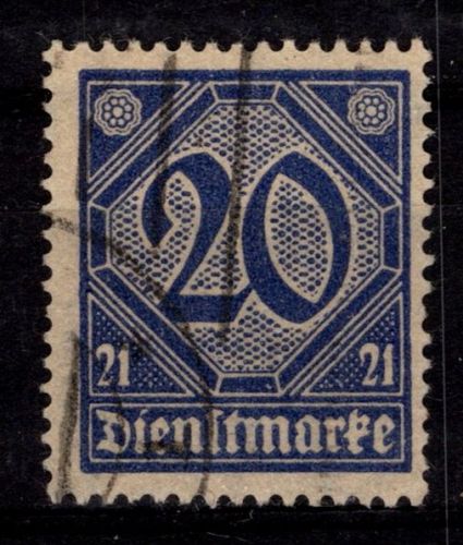 Deutsches Reich Dienstmarken 19 b gestempelt geprüft Infla Berlin u.a. #OF166