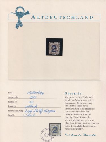 Württemberg 133 postfrisch Borek Garantie #OJ544