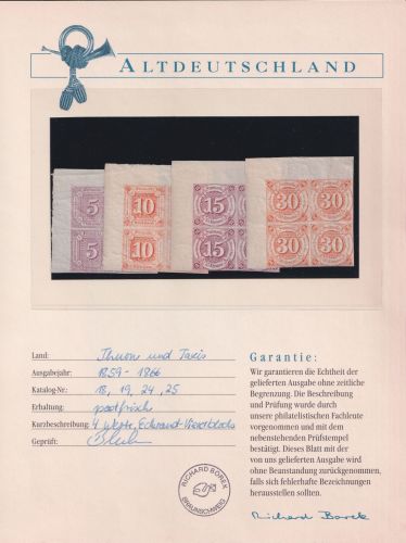 Thurn & Taxis 18, 19, 24, 25 postfrisch