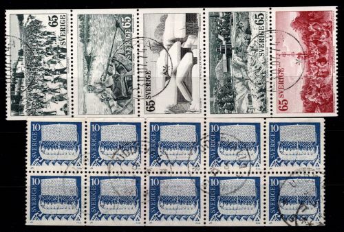 Schweden H-Blatt 66 und 800 im 10er Block gestempelt #Oi750