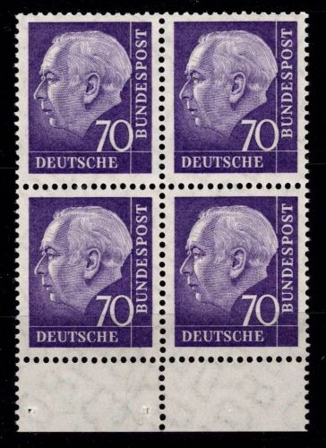 BRD Bund 263x w postfrisch als 4er Einheit vom Unterrand #NI701
