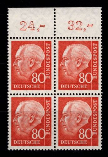 BRD Bund 264x v postfrisch als 4er Einheit vom Oberrand #NI715