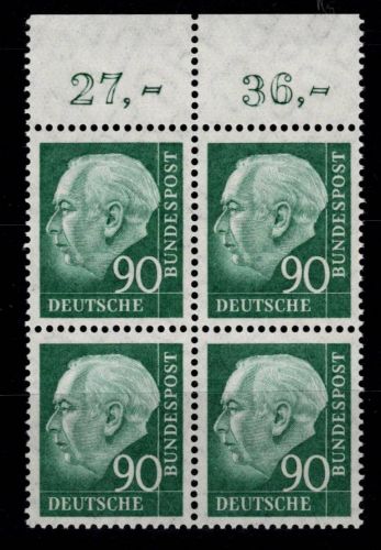 BRD Bund 265x w postfrisch als 4er Einheit vom Oberrand #NI717