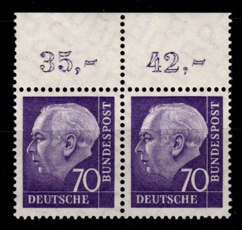 BRD Bund 263x v postfrisch als waagerechtes Paar vom Oberrand #NI725