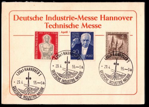 Berlin 106,119,124 auf Ausstellungskarte Hannover Messe #ON330