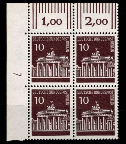 Berlin 286 DZ postfrisch ER-Vbl. mit Druckerzeichen 7 neben Feld 1 unten #NE222