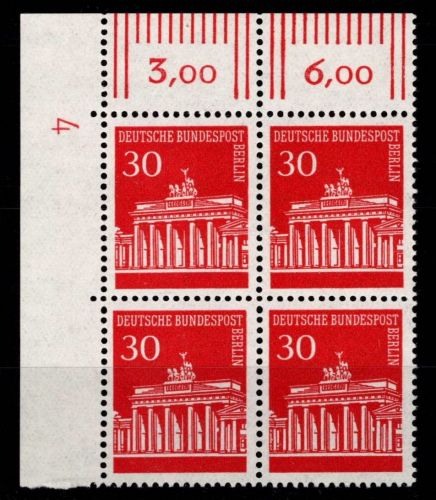 Berlin 288 DZ postfrisch ER-Vbl. mit Druckerzeichen 4 neben Feld 1 oben #NE225