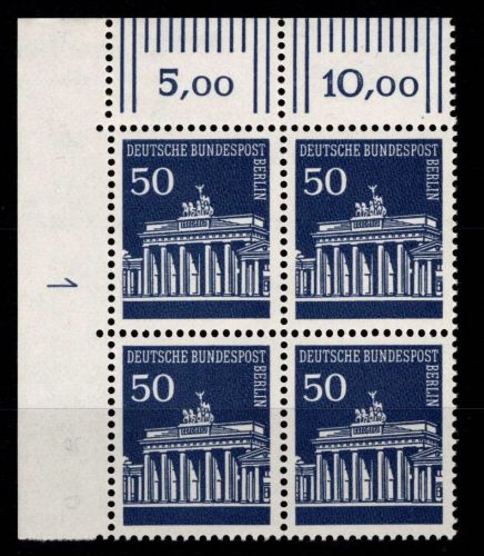 Berlin 289 DZ postfrisch ER-Vbl. mit Druckerzeichen 1 neben Feld 1 unten #NE228