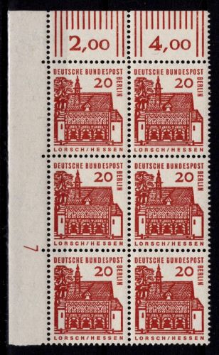 Berlin 244 DZ postfrisch Eck-Block Druckerzeichen 7 neben Feld 11 unten #NE233