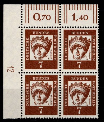 Berlin 200 DZ postfrisch ER-Vbl. mit Druckerzeichen 12 neben Feld 1 unten #NE235
