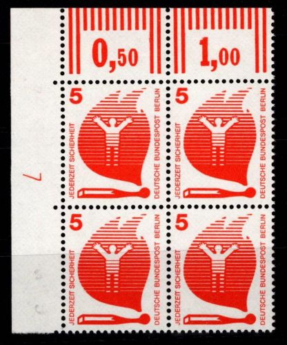 Berlin 402 DZ postfrisch ER-Vbl. mit Druckerzeichen 7 neben Feld 1 unten #NE241